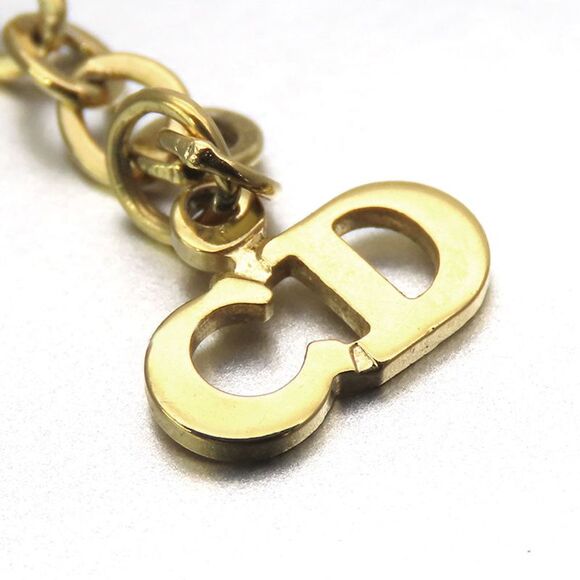Christian Dior Gold Metal Necklace CD Logo - Picture 5 of 6